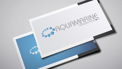 Aquamarine logo, Domain logo, Hosting logo