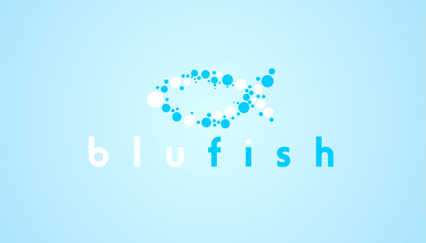 Blue fish logo, Water logo