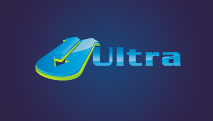 ultra logo, 3D text logo design